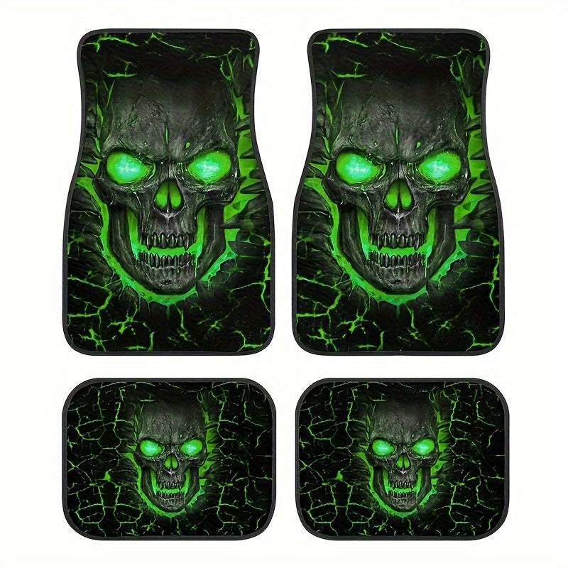 Skull Design 4pcs Car Floor Mat Set Non-Slip Fit for Tesla Car Carpet Mats For Model 3 Model Y Car Accessories