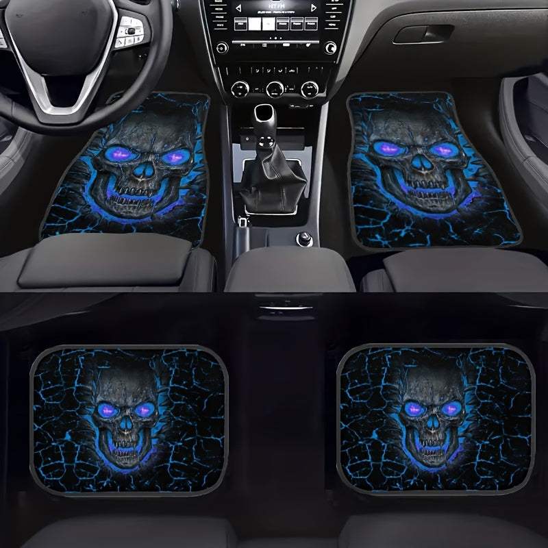 Skull Design 4pcs Car Floor Mat Set Non-Slip Fit for Tesla Car Carpet Mats For Model 3 Model Y Car Accessories