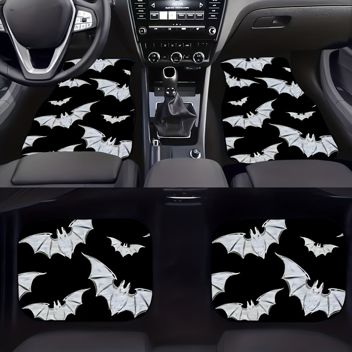 4pcs Bat Pattern Car Floor for Tesla Car Carpet Mats For Model 3 Model Y Protect Your Car Interior Great Gift for Car Enthusiasts