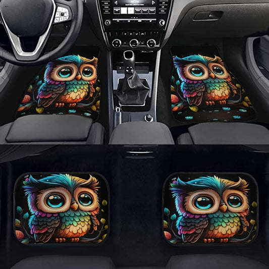 4pcs Owl Print Car Floor Mats For Model 3 Model Y Great Gift for Tesla Owners  Carpet Mats Car Accessories