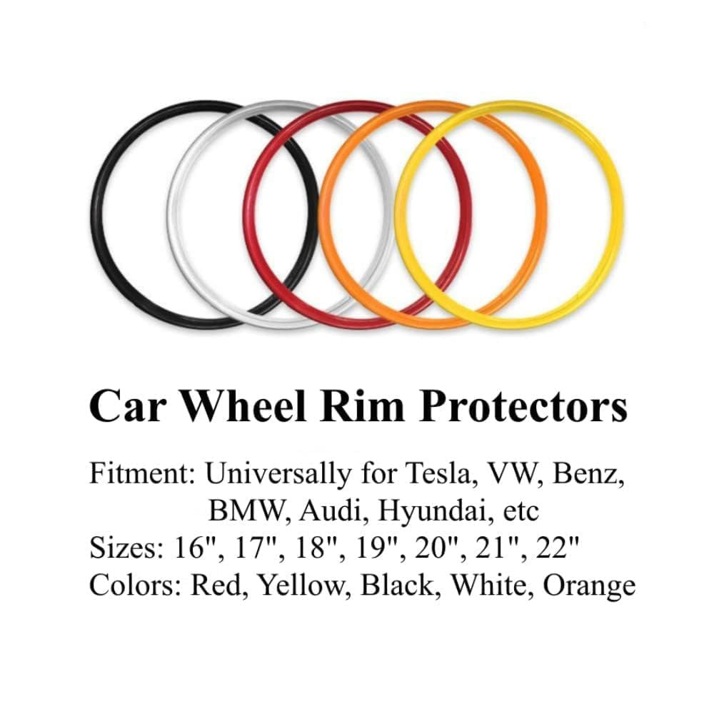 Aluminum Alloy Car Wheel Rim Protectors Anti-Scratch Wheel Protection Ring for Cars, Trucks, Tesla Set of 4 Teslauaccessories