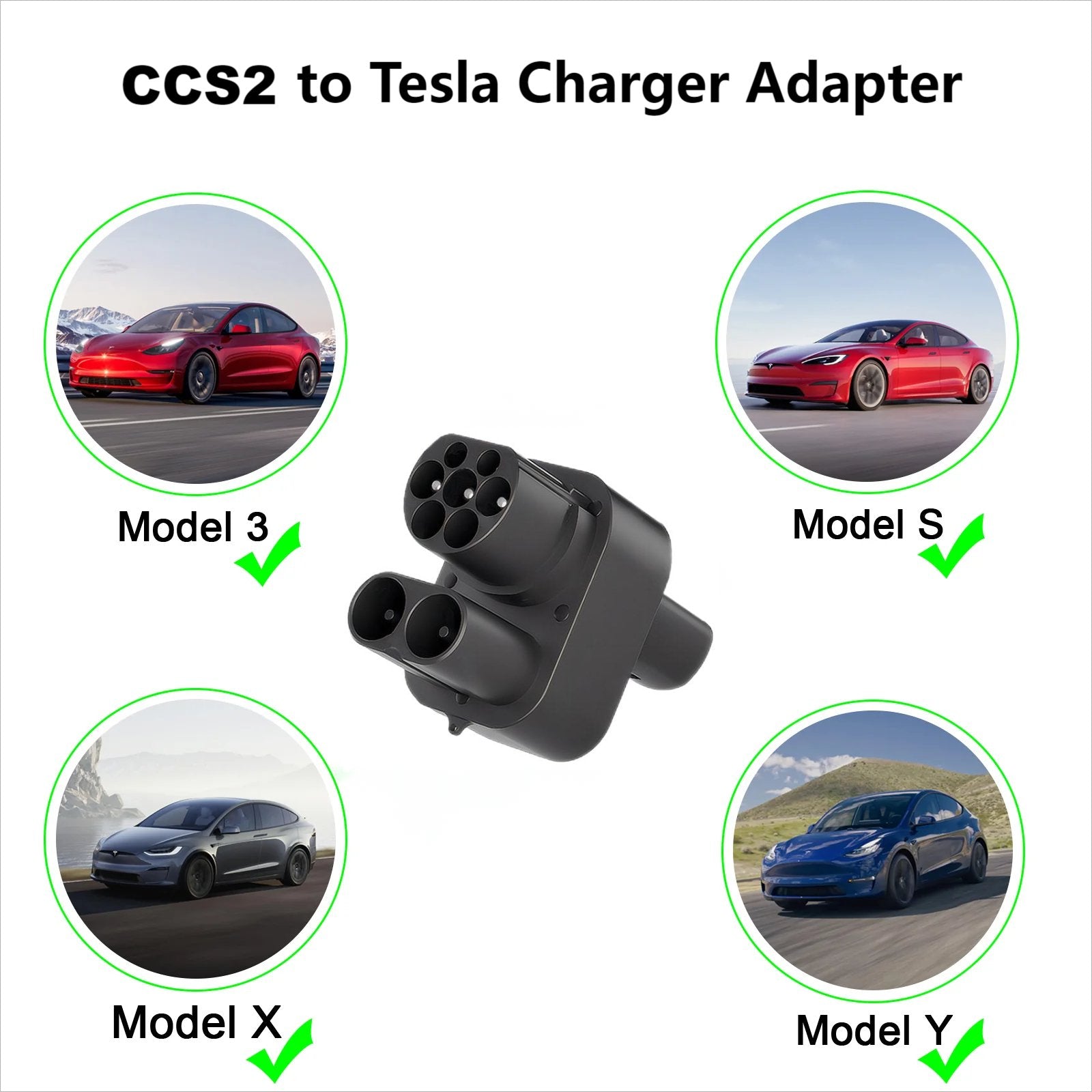 CCS2 to charger adapter | 200A | 1000V for Tesla 3/Y/X/X Teslauaccessories