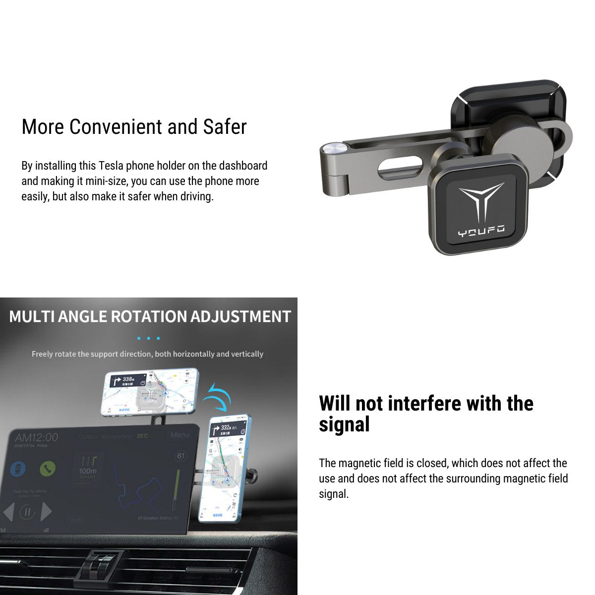 Center console Magnetic Phone Holder for Model 3/Y/S/X Teslauaccessories