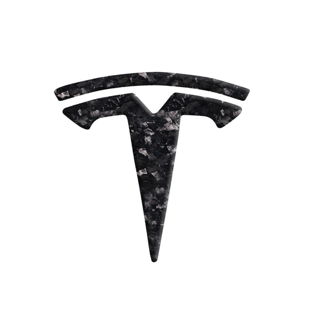 Epoxy Carbon Fiber Steering Wheel, Front/Rear Logo Cover Trimming Sticker For Tesla Model 3 Y Teslauaccessories