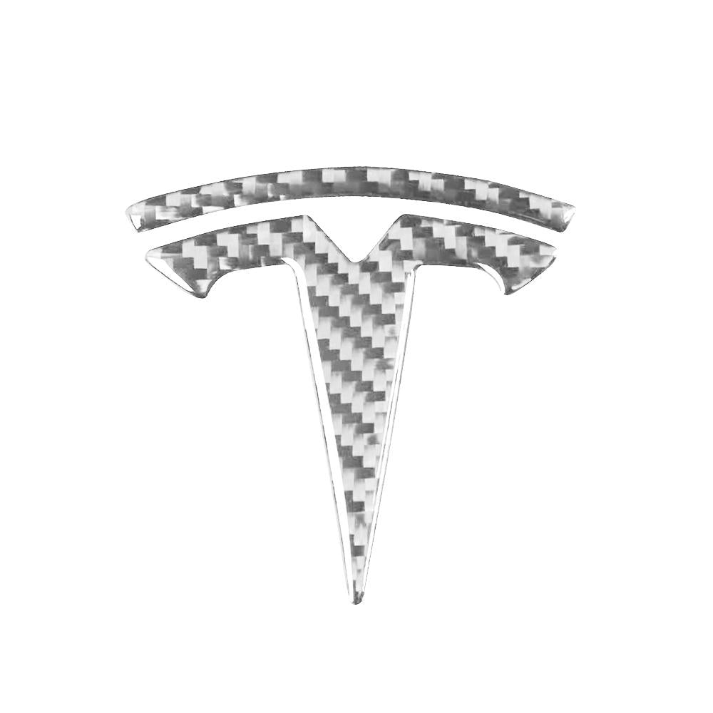 Epoxy Carbon Fiber Steering Wheel, Front/Rear Logo Cover Trimming Sticker For Tesla Model 3 Y Teslauaccessories