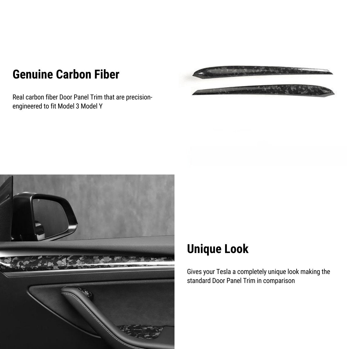 Forged Carbon Fiber Interior Mods Wrap Kit for Tesla Model 3 / Y Teslauaccessories