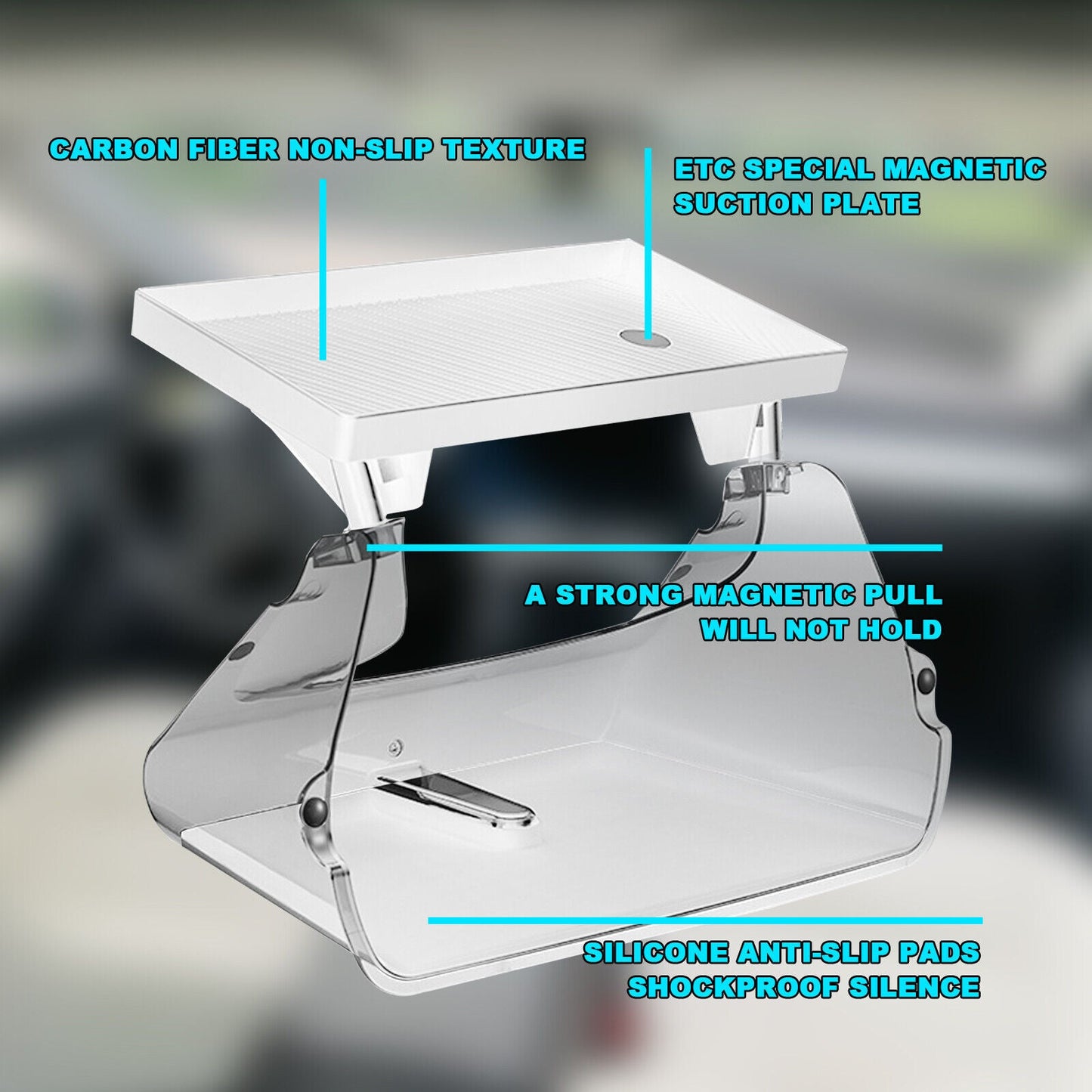 Hidden Tray Storage Under Screen Center Console Organizer Tissue Holder For Tesla Model 3 Y Teslauaccessories