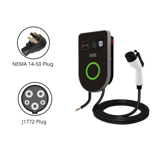 Home J1772 Level 2 EV Charging Station【U-Shape Style】|48A|240V|11.52KW/h|NEMA 14-50 Plug/Hardwire|16ft Teslauaccessories