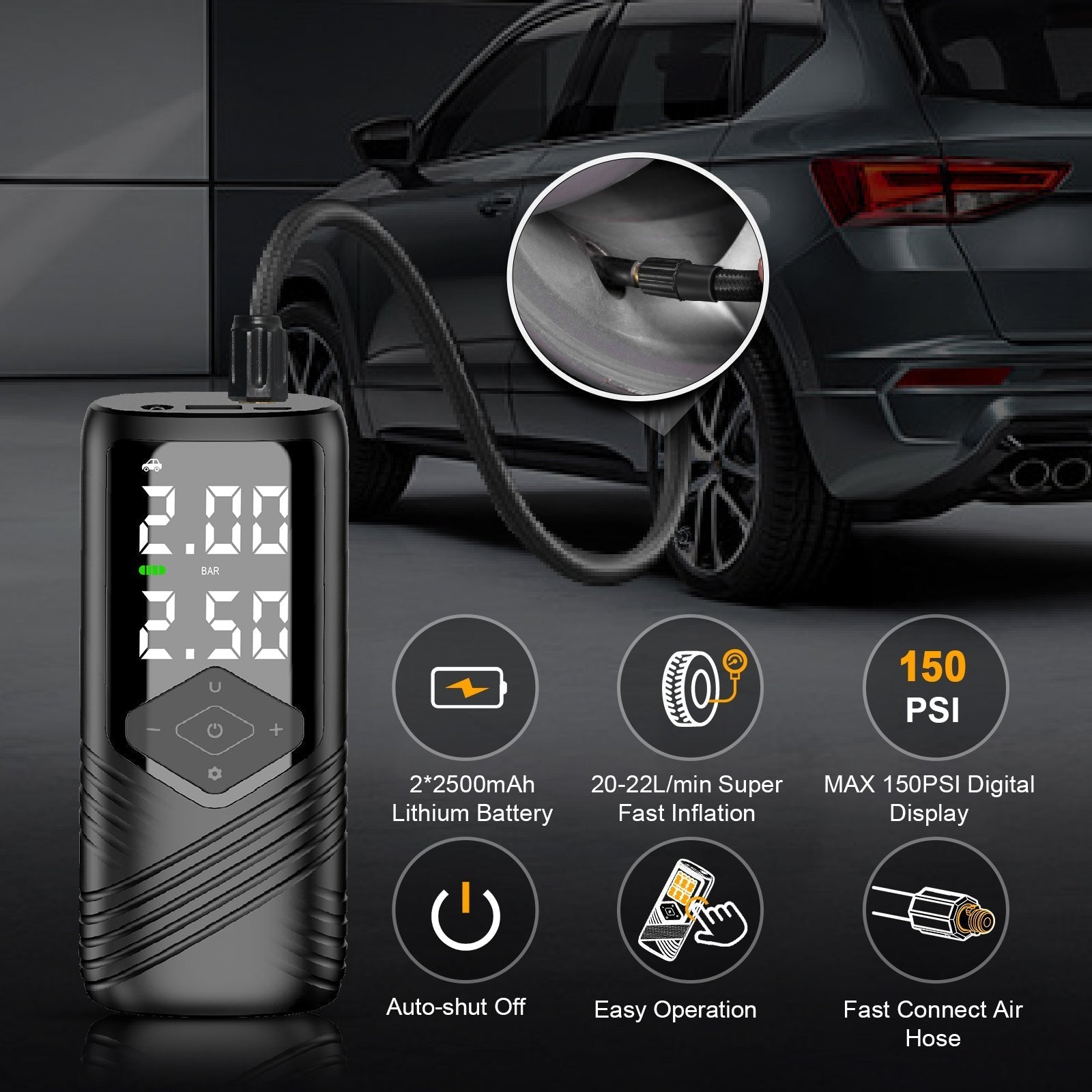 Intelligent Tire Pump for Tesla Model 3/Y/S/X Teslauaccessories