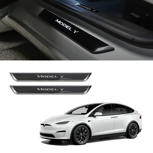 LED Illuminated Door Sill Protector Front Door for Model 3 / Y Teslauaccessories