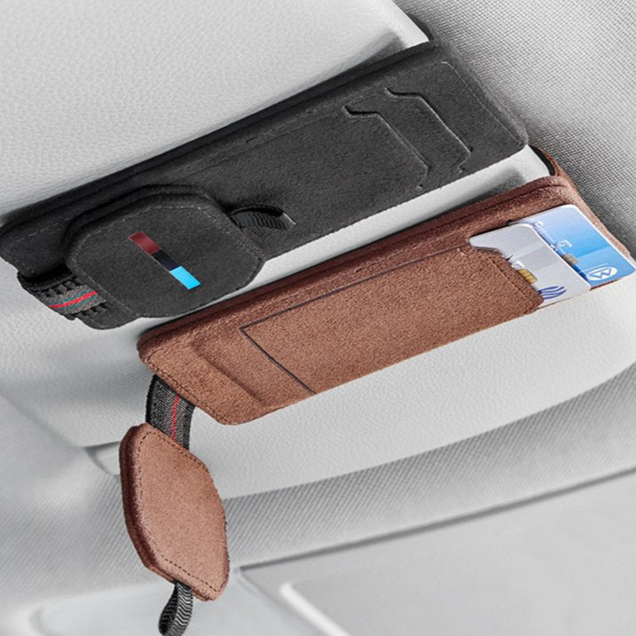 Multi-Functional Leather Glasses Holder Clip for Tesla Model Y/3/S/X Teslauaccessories