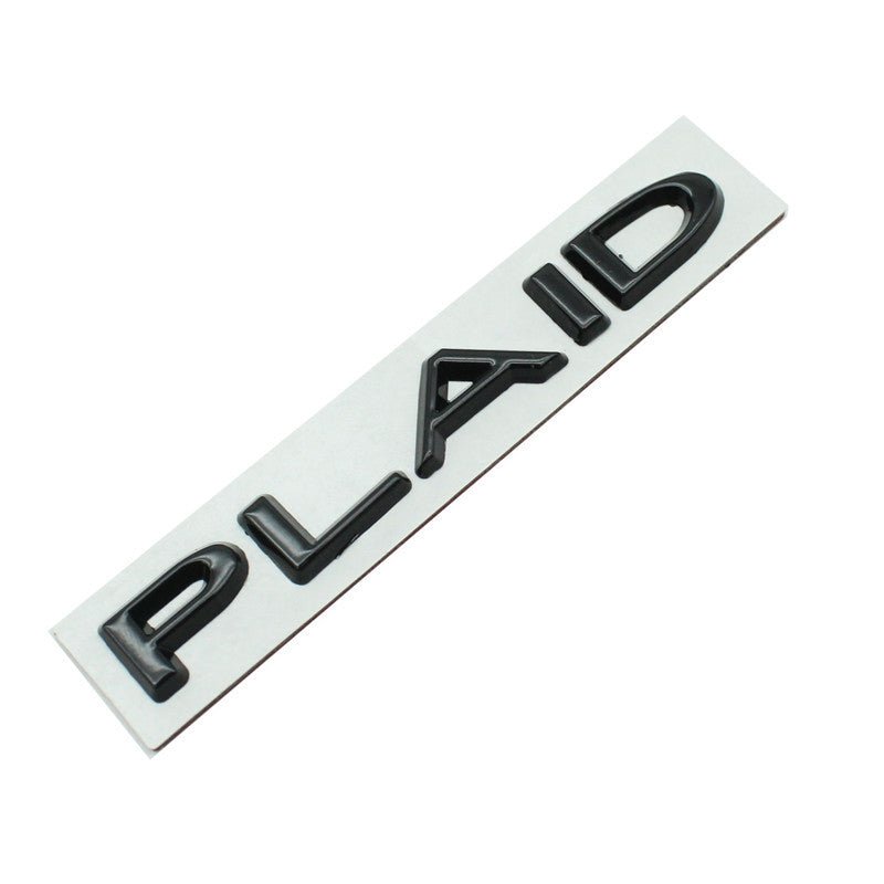 Plaid Letter Logo sticker for Tesla Model 3/Y/X/S Teslauaccessories