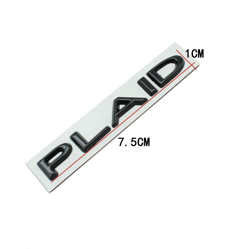 Plaid Letter Logo sticker for Tesla Model 3/Y/X/S Teslauaccessories