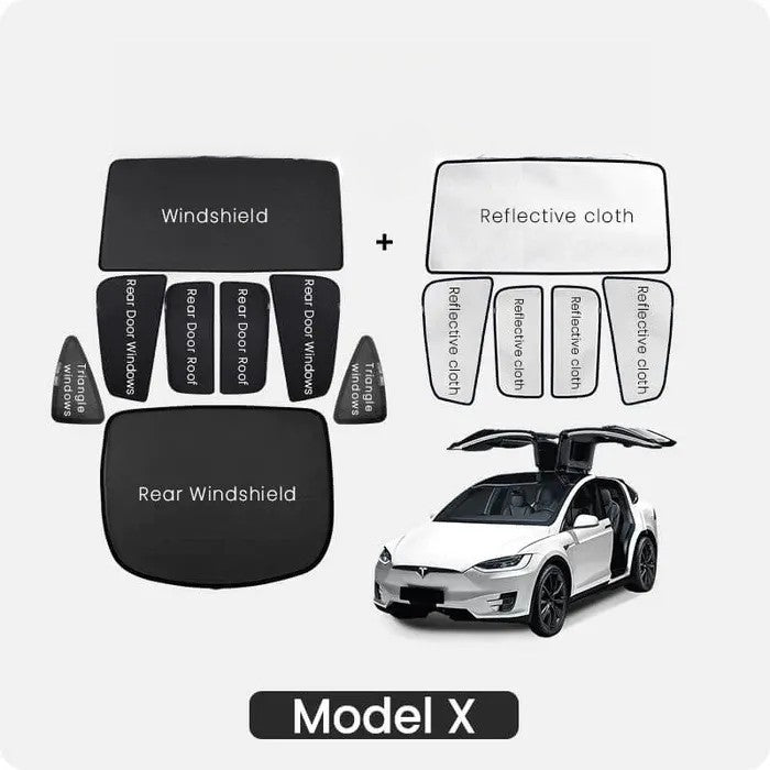 Roof Glass Sunshades for Tesla Model X Accessories Teslauaccessories