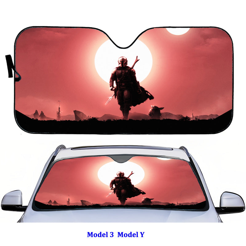 Star Wars Car UV Rays Sun Visor Protector Sunshade Visor for Tesla 3/Y Teslauaccessories