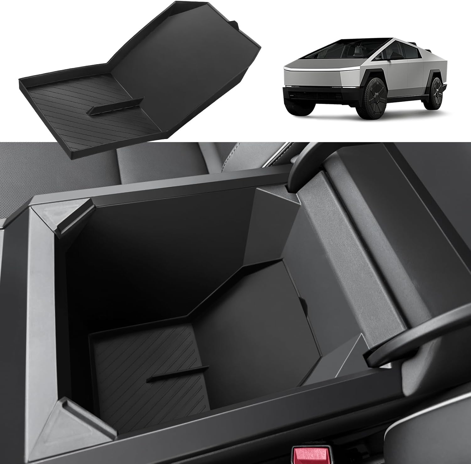 Tesla Cybertruck Center Console Divider Lower Armrest Storage Box Teslauaccessories