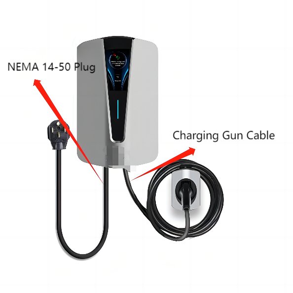 Tesla Level 2 EV Home Charging Station |48A|240V|NEMA 14-50/Hardwire |25ft Teslauaccessories