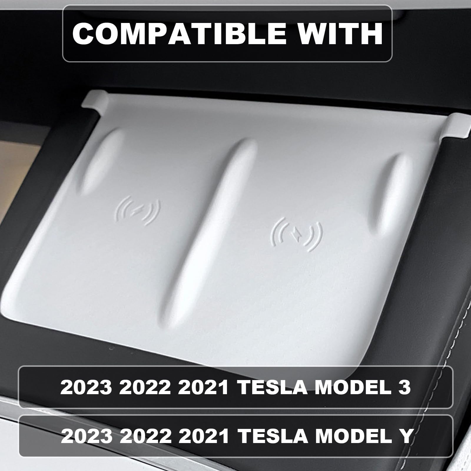 Tesla Model 3/Y Center Console Wireless Charging Pad Anti-Slip Silicone Cell Phone Pad Teslauaccessories