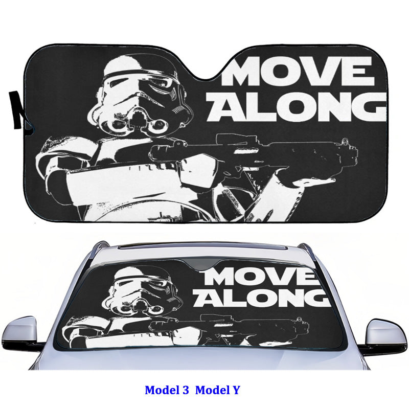 Tesla Model 3 Y Front Windshield Sunshade Foldable UV Reflecting Star Wars Teslauaccessories