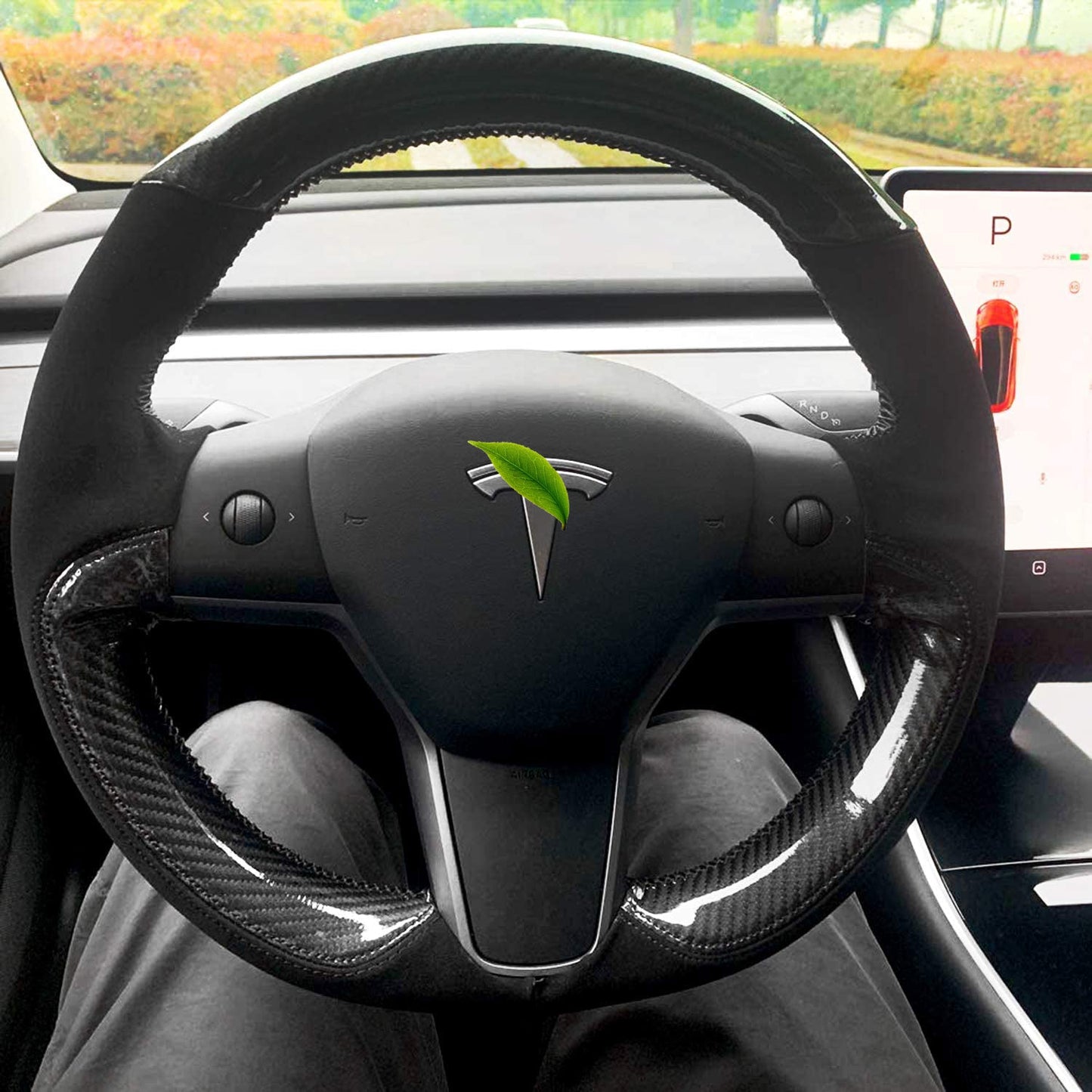 Tesla Model 3 /Y Genuine Leather Steering Wheel Cover Teslauaccessories