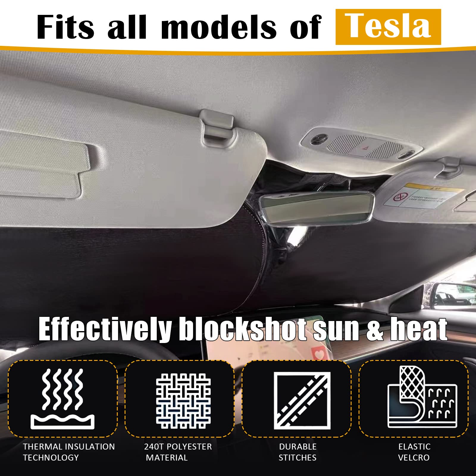 Tesla Model 3/Y/S/X Cool Fruits Foldable Windshield Sunshade Teslauaccessories