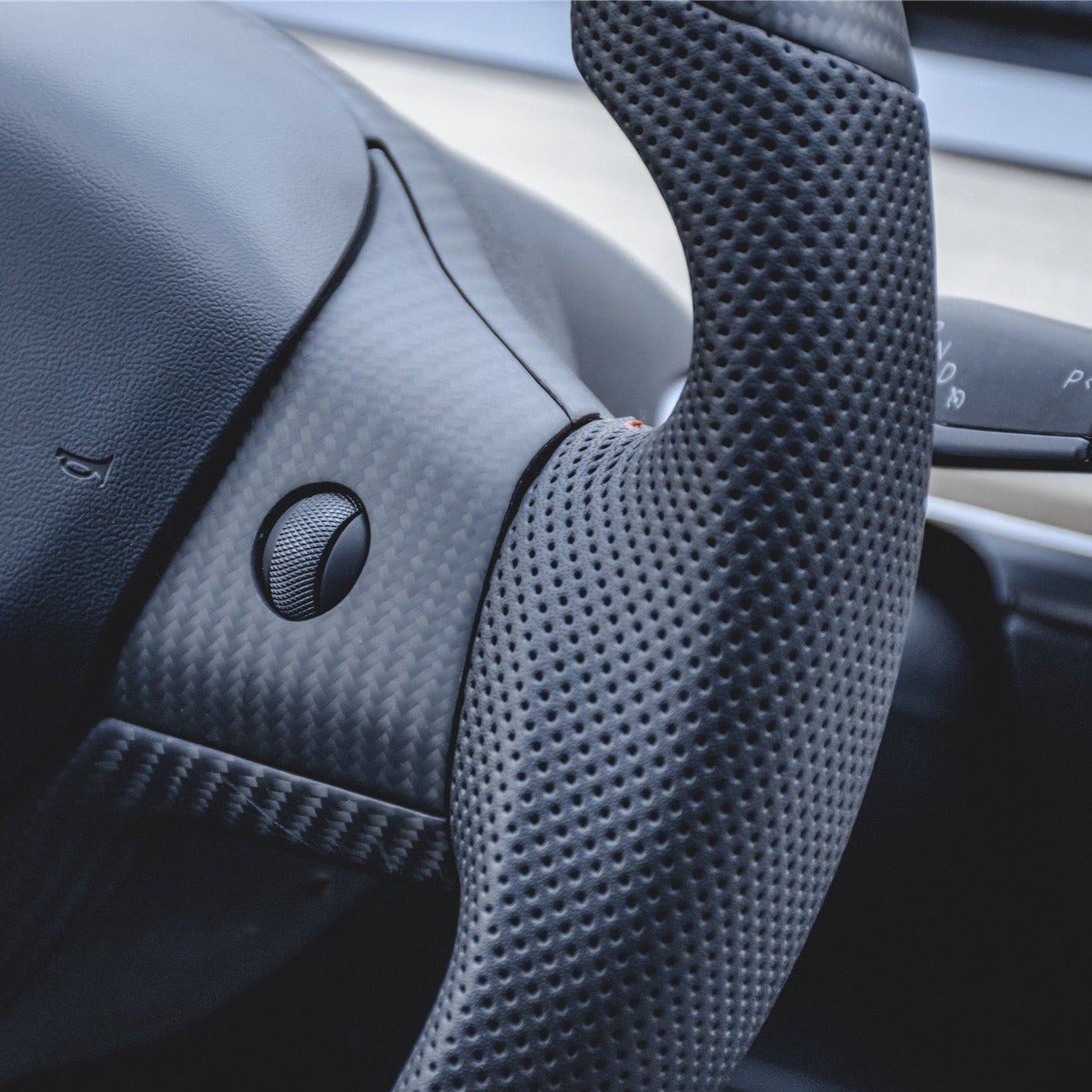 Tesla Model 3 /Y Sport Carbon Fiber Steering Wheel Teslauaccessories