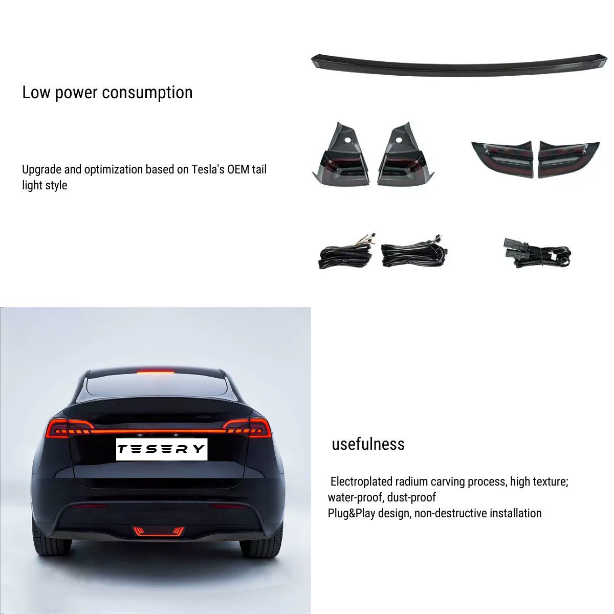 Tesla Model 3/Y Starlink full-width strip taillight Teslauaccessories