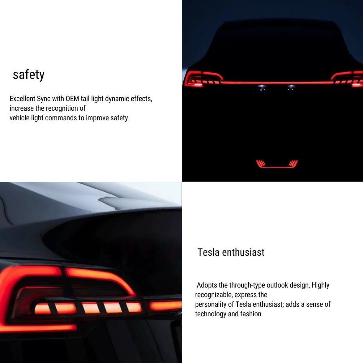 Tesla Model 3/Y Starlink full-width strip taillight Teslauaccessories