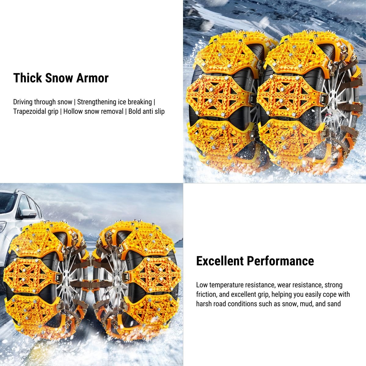 Tesla Model 3/Y/X/S Thickened TPU Snow Chains Teslauaccessories