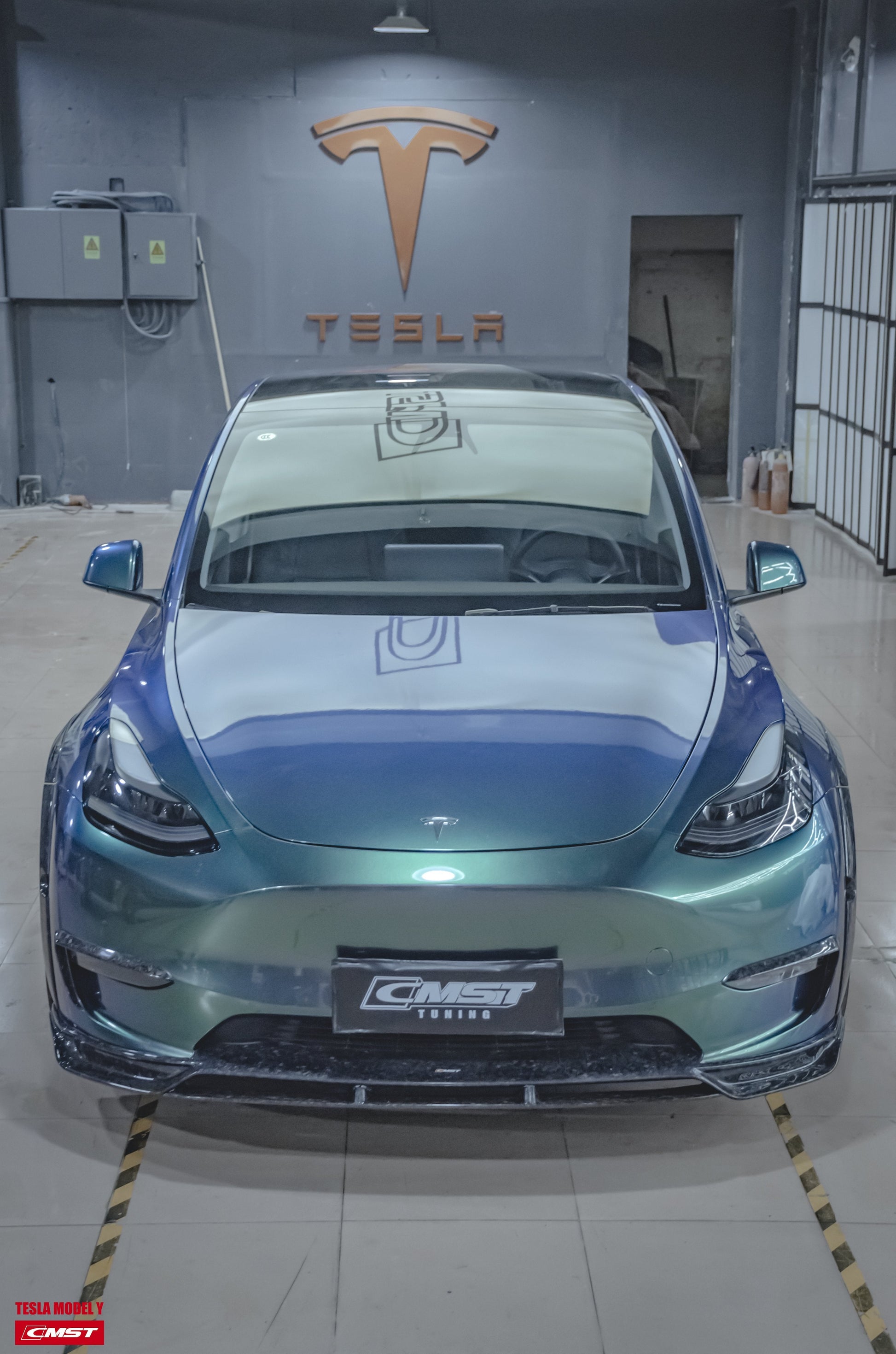 Tesla Model Y Carbon Fiber Front Lip Ver.2 Teslauaccessories