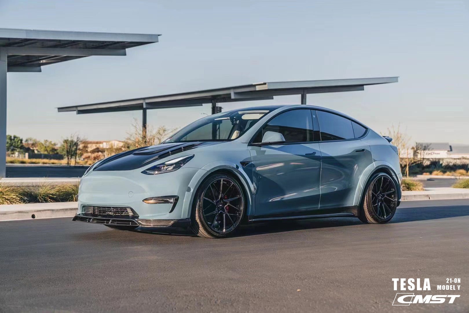 Tesla Model Y Carbon Fiber Front Lip Ver.2 Teslauaccessories