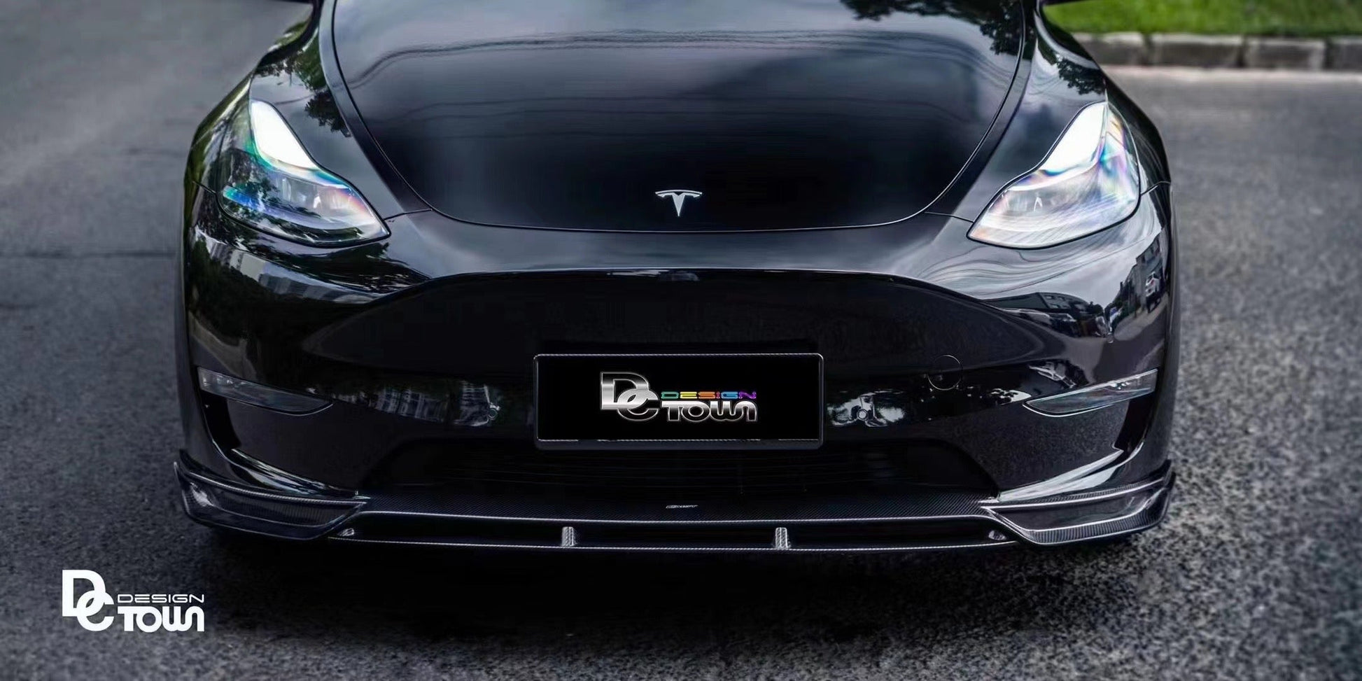 Tesla Model Y Carbon Fiber Front Lip Ver.2 Teslauaccessories