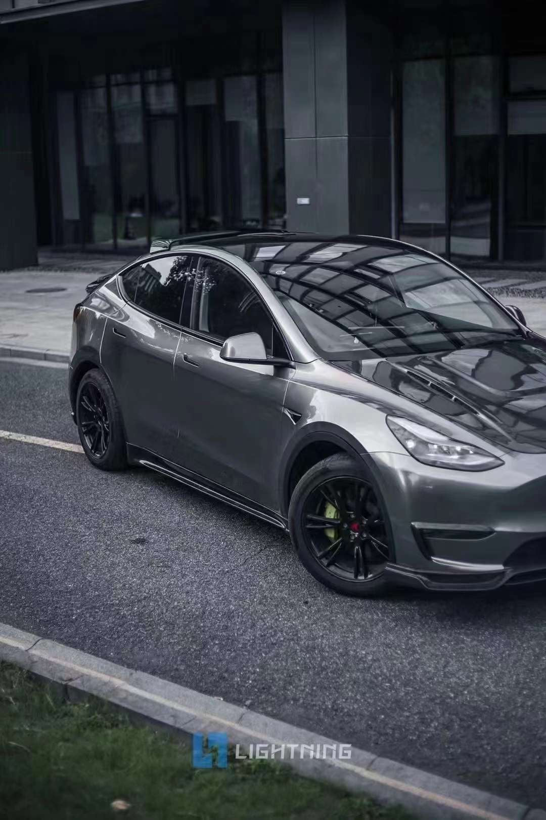 Tesla Model Y Carbon Fiber Front Lip Ver.2 Teslauaccessories