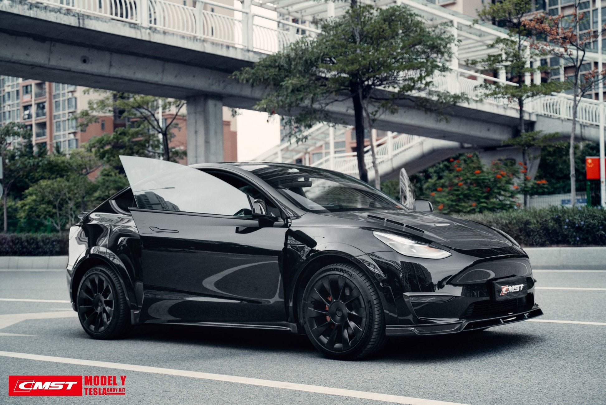 Tesla Model Y Carbon Fiber Front Lip Ver.2 Teslauaccessories