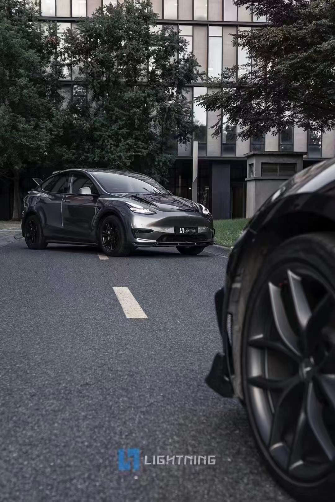 Tesla Model Y Carbon Fiber Front Lip Ver.2 Teslauaccessories