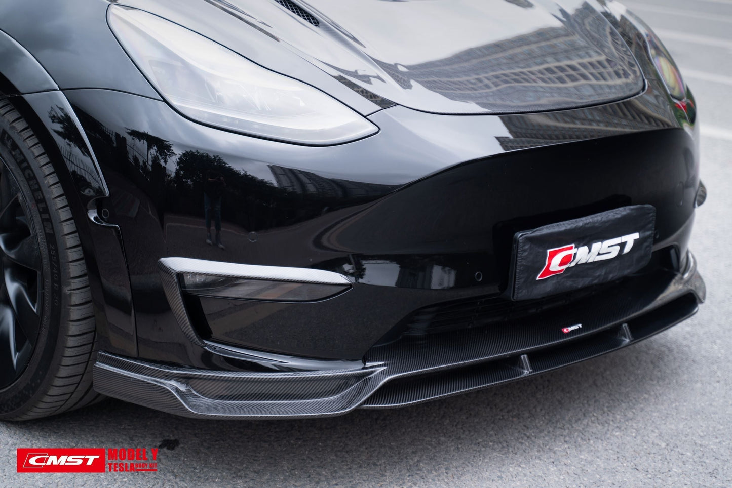 Tesla Model Y Carbon Fiber Front Lip Ver.2 Teslauaccessories