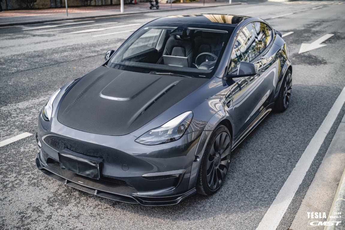 Tesla Model Y Carbon Fiber Front Lip Ver.2 Teslauaccessories