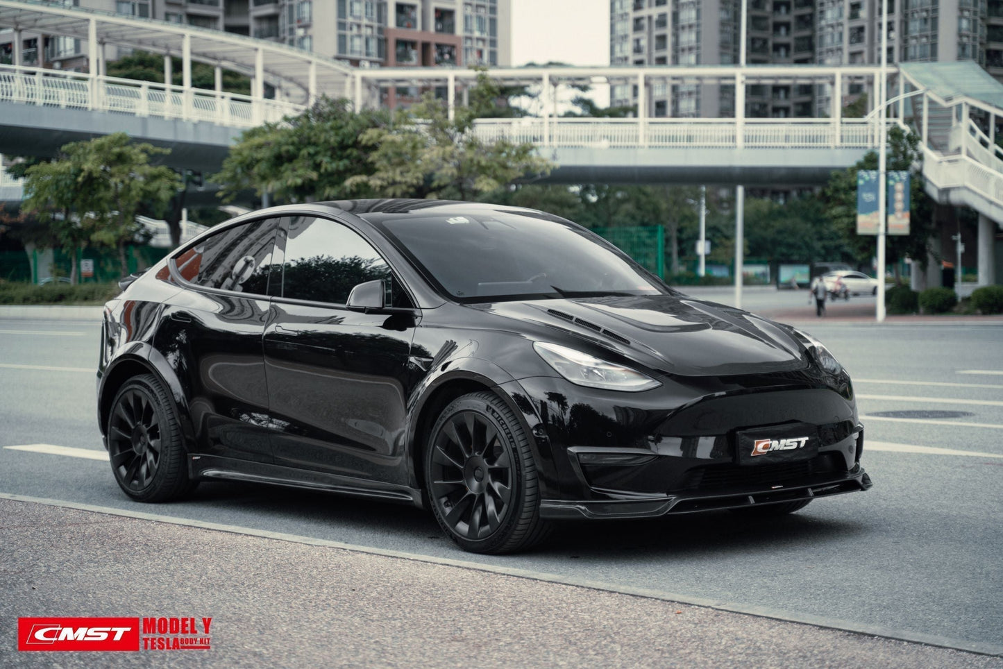 Tesla Model Y Carbon Fiber Front Lip Ver.2 Teslauaccessories