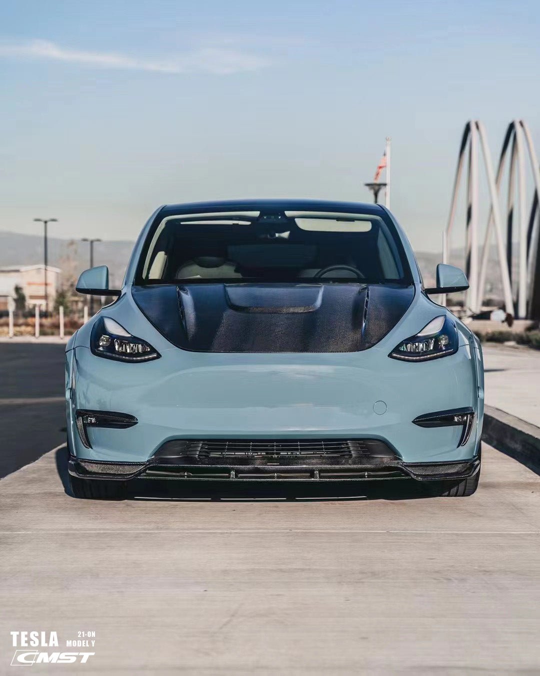 Tesla Model Y Carbon Fiber Front Lip Ver.2 Teslauaccessories