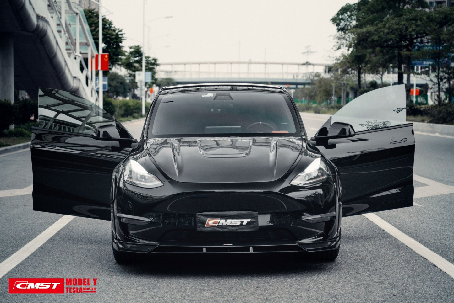 Tesla Model Y Carbon Fiber Front Lip Ver.2 Teslauaccessories