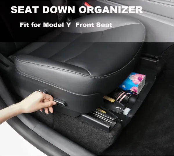 Under Seat Storage Box Organizer Hidden Tray For Tesla Model X/Y Teslauaccessories