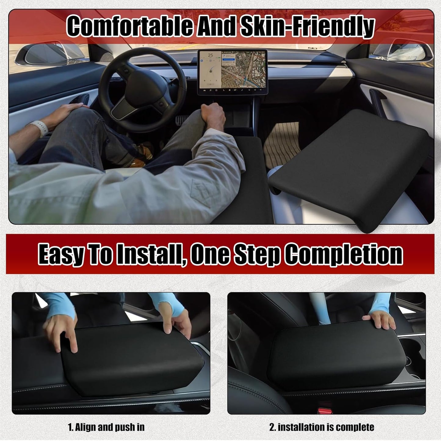 Waterproof Car Armrest Cover for Tesla Model 3/Y Teslauaccessories