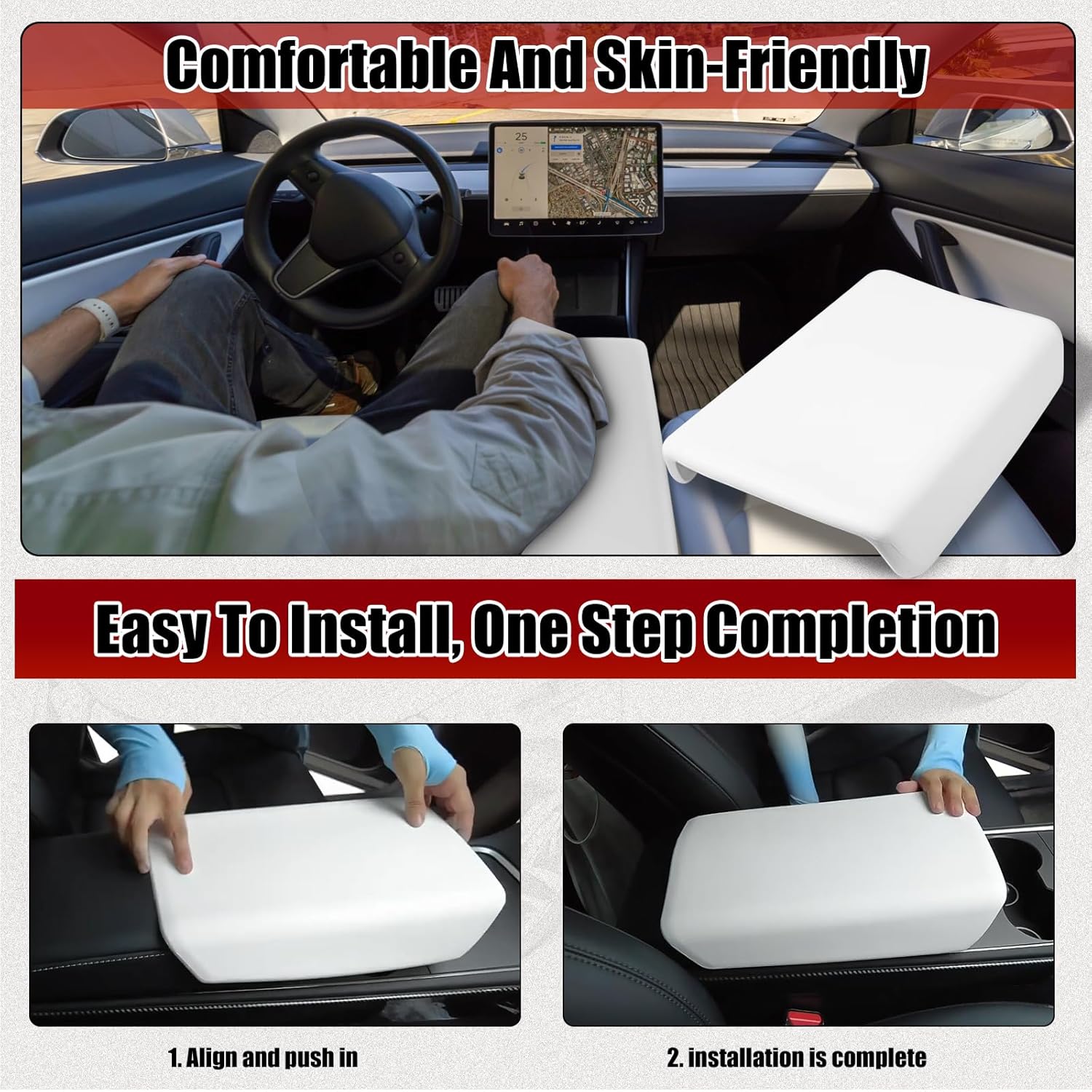 Waterproof Car Armrest Cover for Tesla Model 3/Y Teslauaccessories