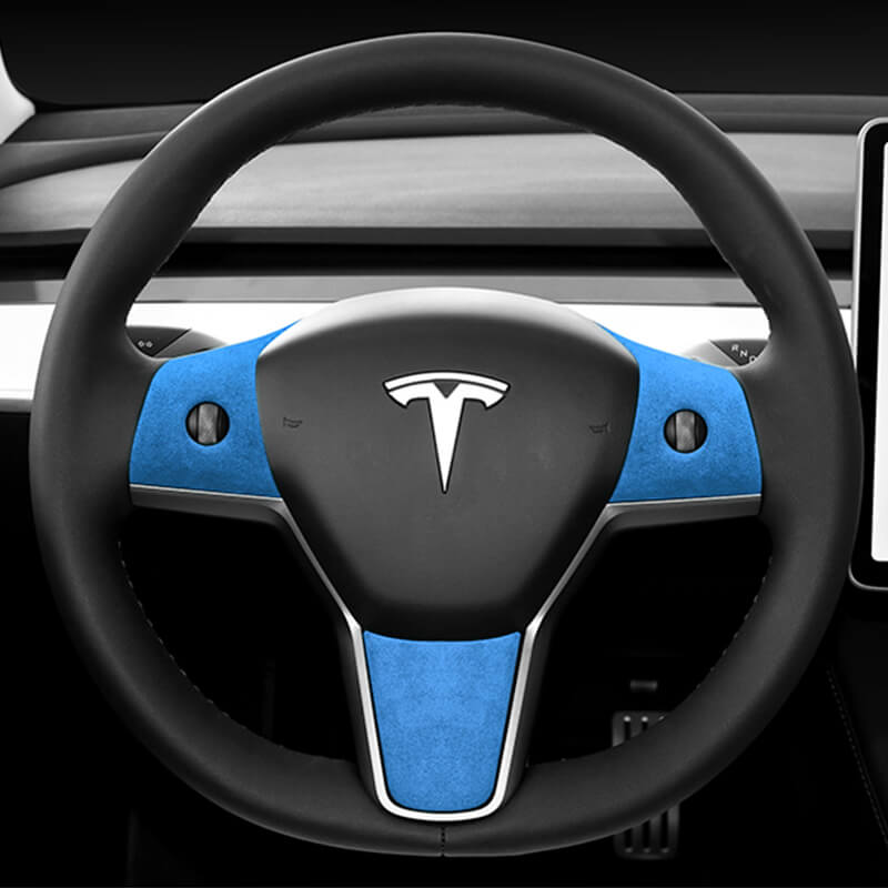 Alcantara Tesla Steering Wheel Wrap Cover Kit for Model 3/Y (2017-2023) Teslauaccessories