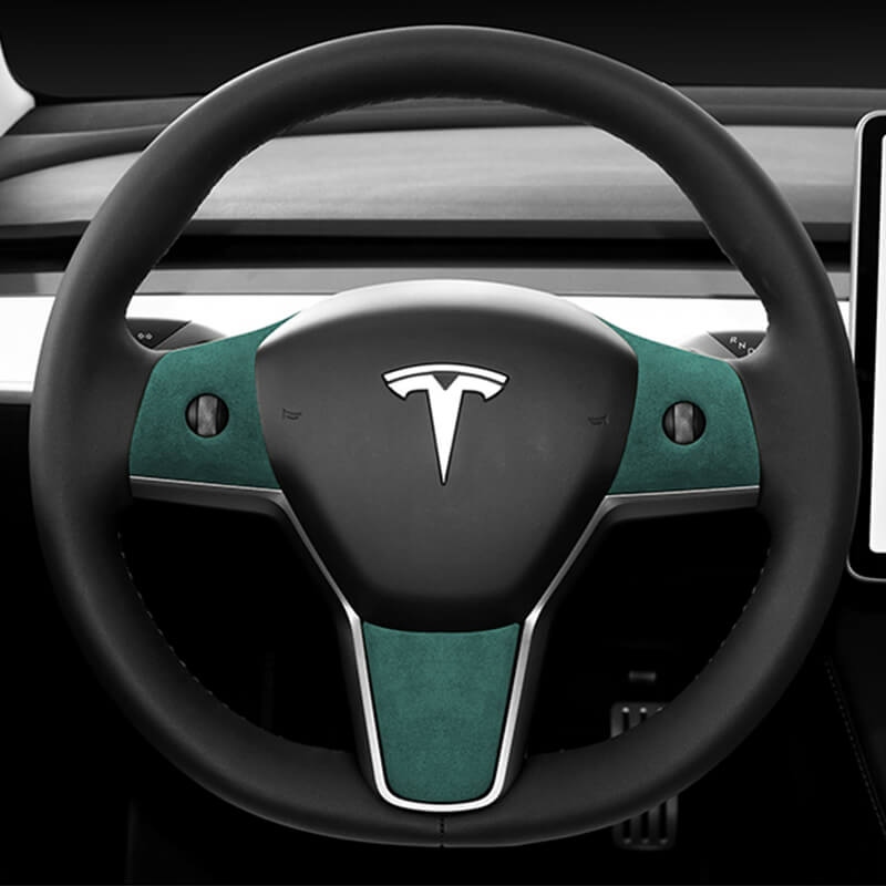 Alcantara Tesla Steering Wheel Wrap Cover Kit for Model 3/Y (2017-2023) Teslauaccessories