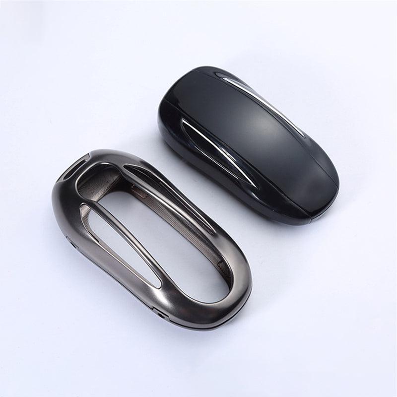 Aluminum Alloy and Leather Key Fob Case for Teala Model X Teslauaccessories