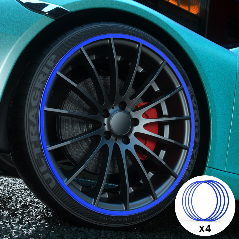 Blue Aluminum Alloy Wheel Rim Protector- Fits All Cars (4pcs） Teslauaccessories