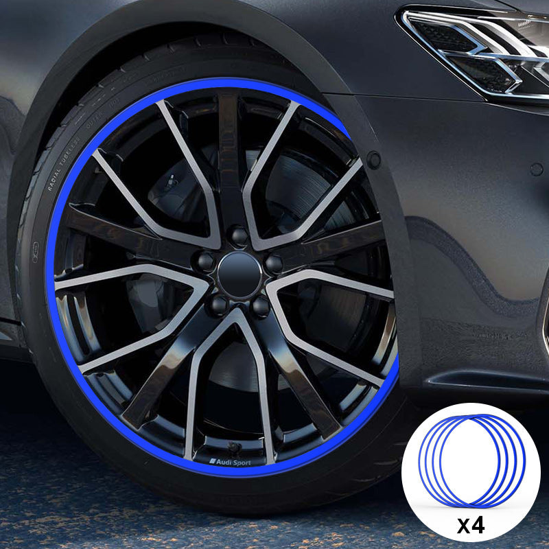 Blue Aluminum Alloy Wheel Rim Protector- Fits All Cars (4pcs） Teslauaccessories