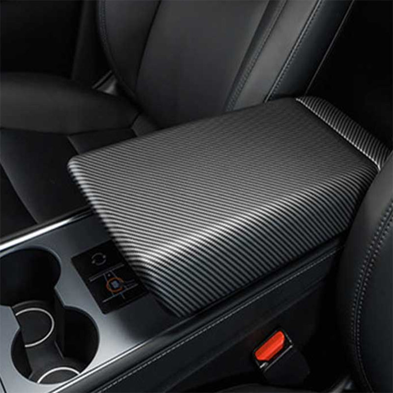 Carbon Fiber Center Armrest Cover for Tesla Model 3 Model Y Teslauaccessories