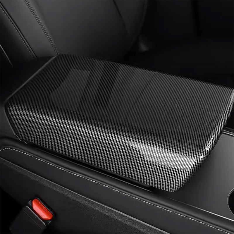 Carbon Fiber Center Armrest Cover for Tesla Model 3 Model Y Teslauaccessories